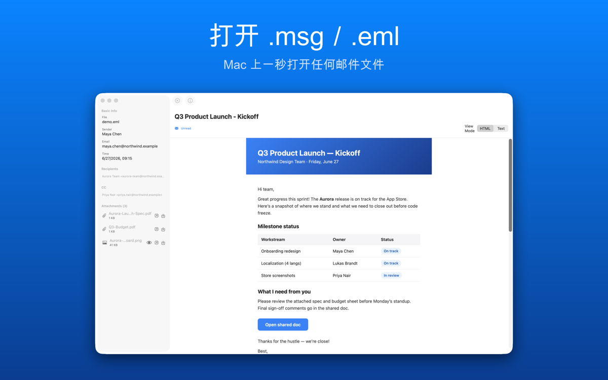 Tiny MSG Viewer screenshot