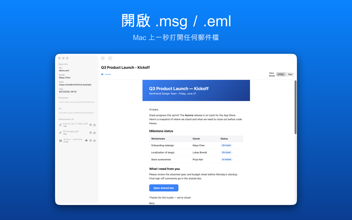 Tiny MSG Viewer screenshot